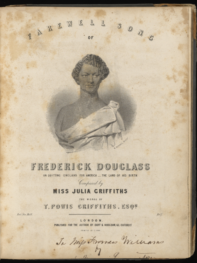 Rare sheet music inspired by Frederick Douglass obtained by UR